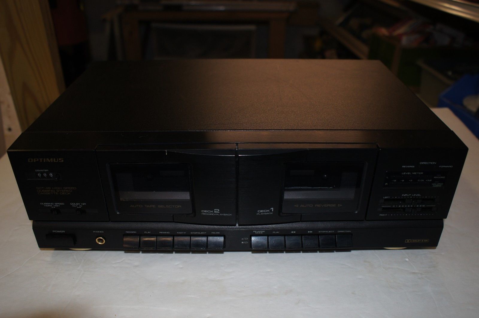 Optimus Home Stereo Double Cassette Tape Deck Sct-49 Dual Tapes Dubbing |  eBay
