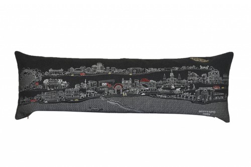 46 Черная Декоративная подушка для поясницы New Orleans Nighttime Skyline