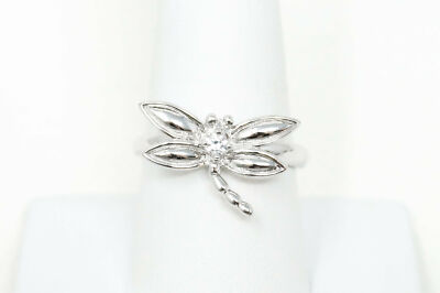 優れた品質 Ring Silver Sterling Dragonfly Zirconia Cubic Vintage - 9 Sz バッグ