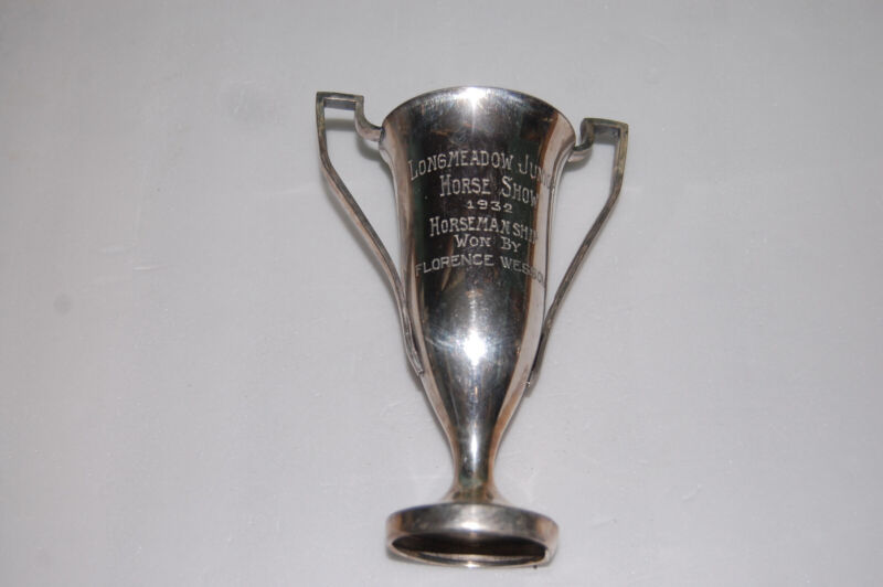 LONGMEADOW JUNIOR HORSE SHOW HORSEMANSHIP 1932 CUP TROPHY