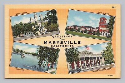 Postcard Large Letter Greetings from Marysville California