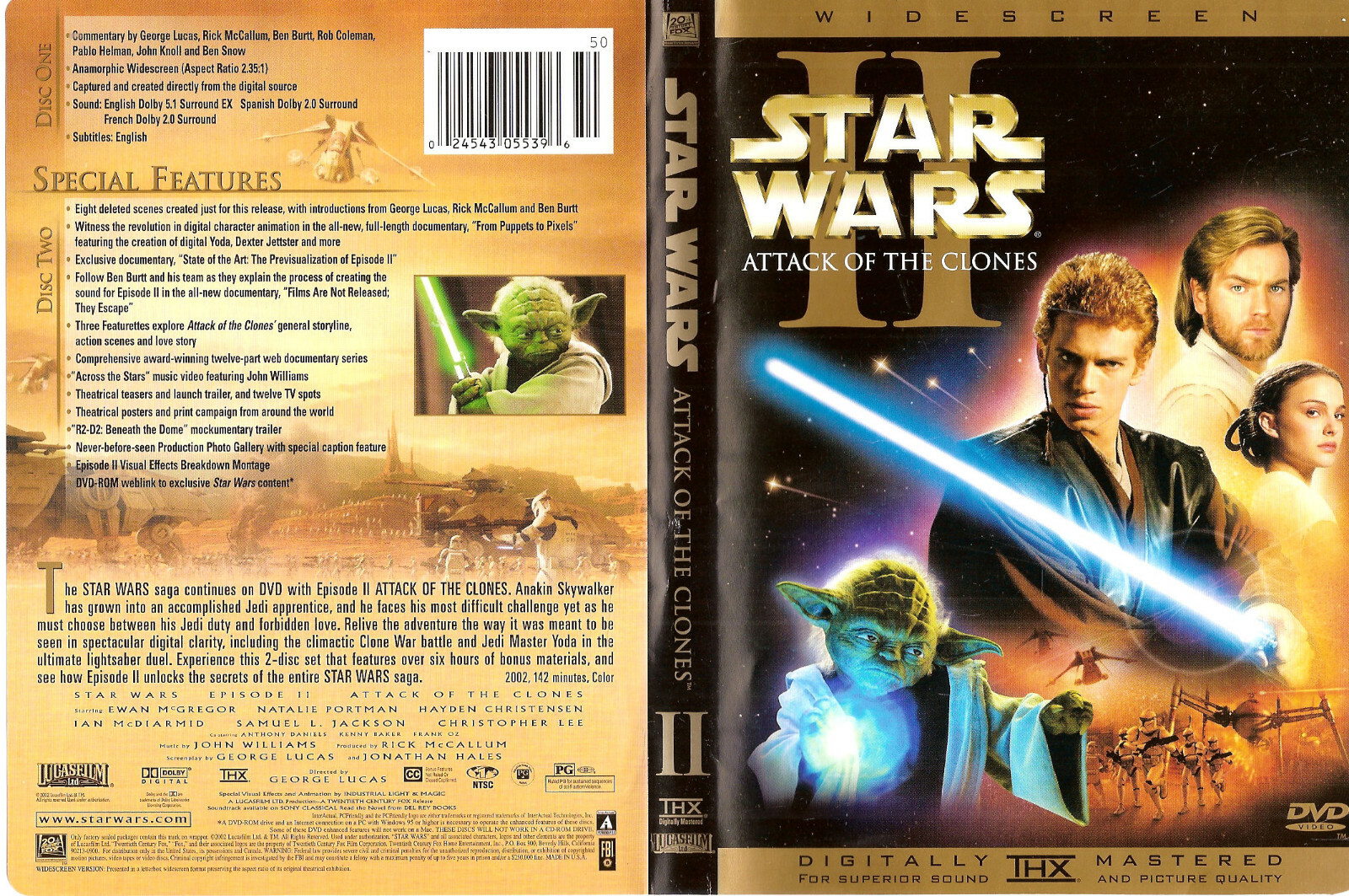 Star Wars Episode II: Attack of the Clones (DVD, 2-Disc Set