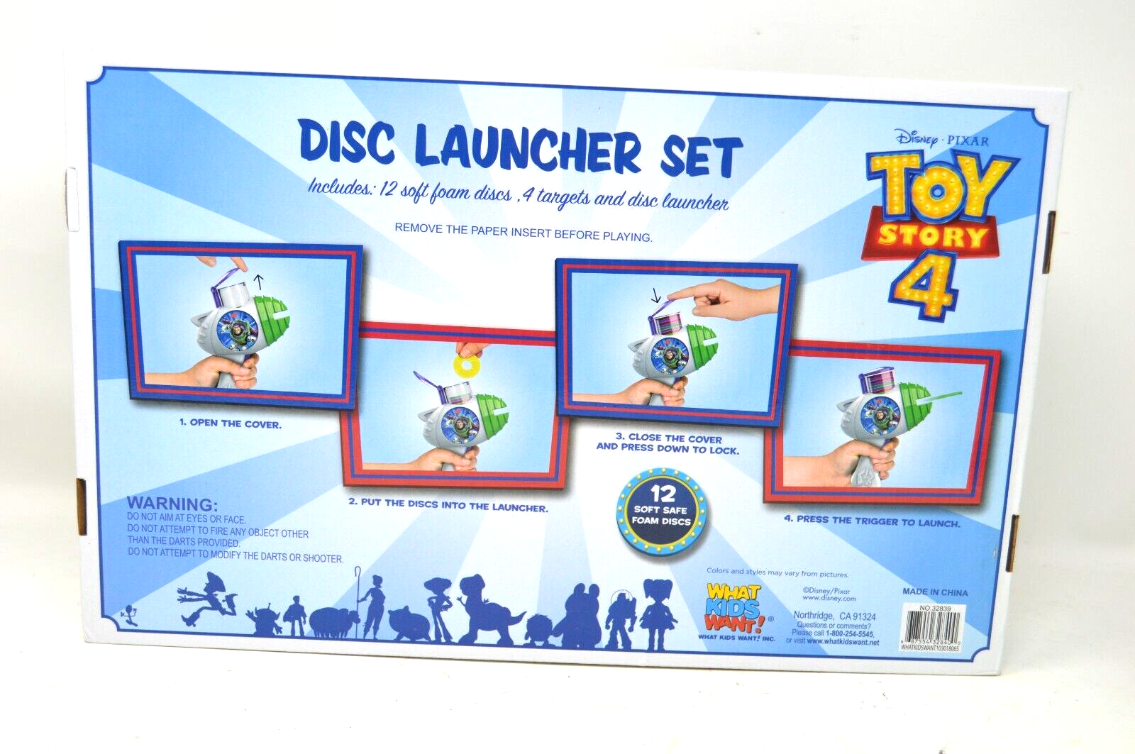 What Kids Want Disney Pixar Toy Story 4 Disc Launcher Set Foam Disc Target NEW