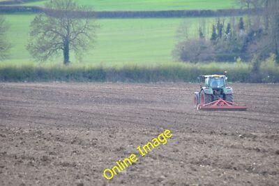 Photo 6x4 West Somerset : Tractor & Ploughed Field Cockwood/ST2242 A plo c2013