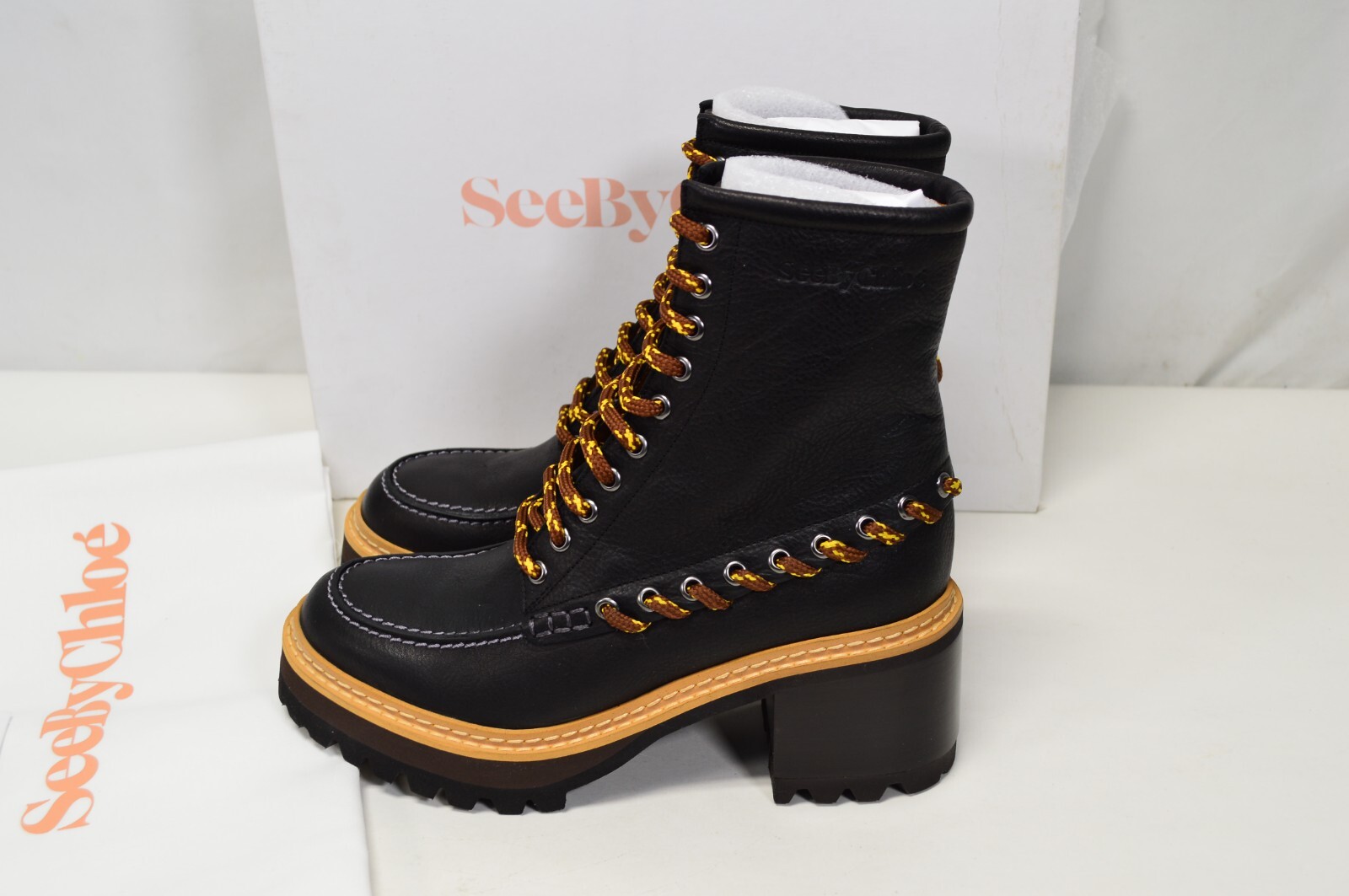 Pre-owned See By Chloé See By Chloe Mahala Bootie Black Calf Leather Eu 39 Us 9