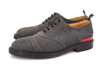 NEW | $728 CROCKETT & JONES x BBBF US 8.5 D UK 7.5 SADDLE BALMORAL GRAY NUBUCK