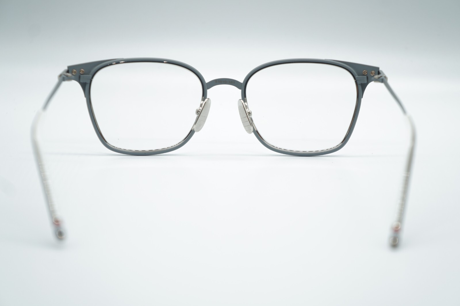 Pre-owned Thom Browne Tb-107-b-gry Slv Authentic Eyeglasses Frame Rx 51-19 In Clear