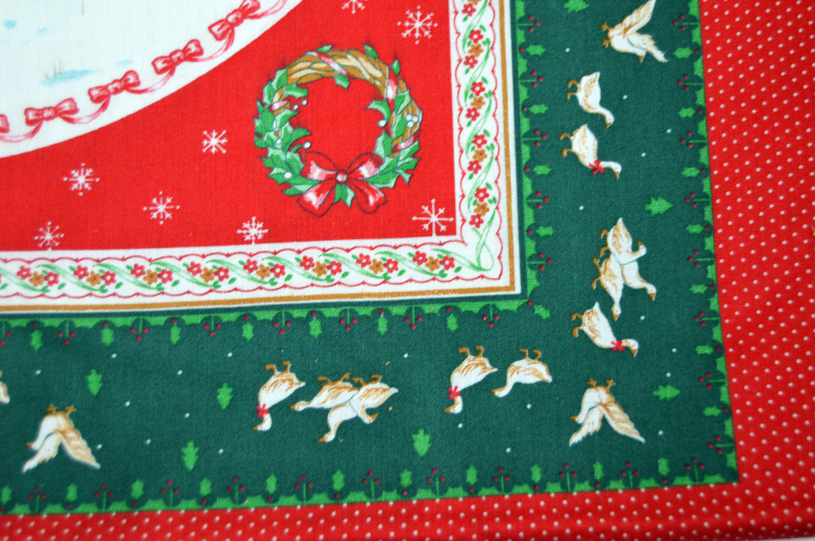 Vintage Set 8 Hallmark Fabric Christmas Pillows Prints Panel Girl w/ Geese