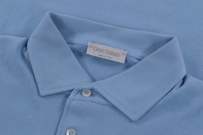 Gran Sasso NWT Polo Shirt Size 50 M in Solid Light Blue