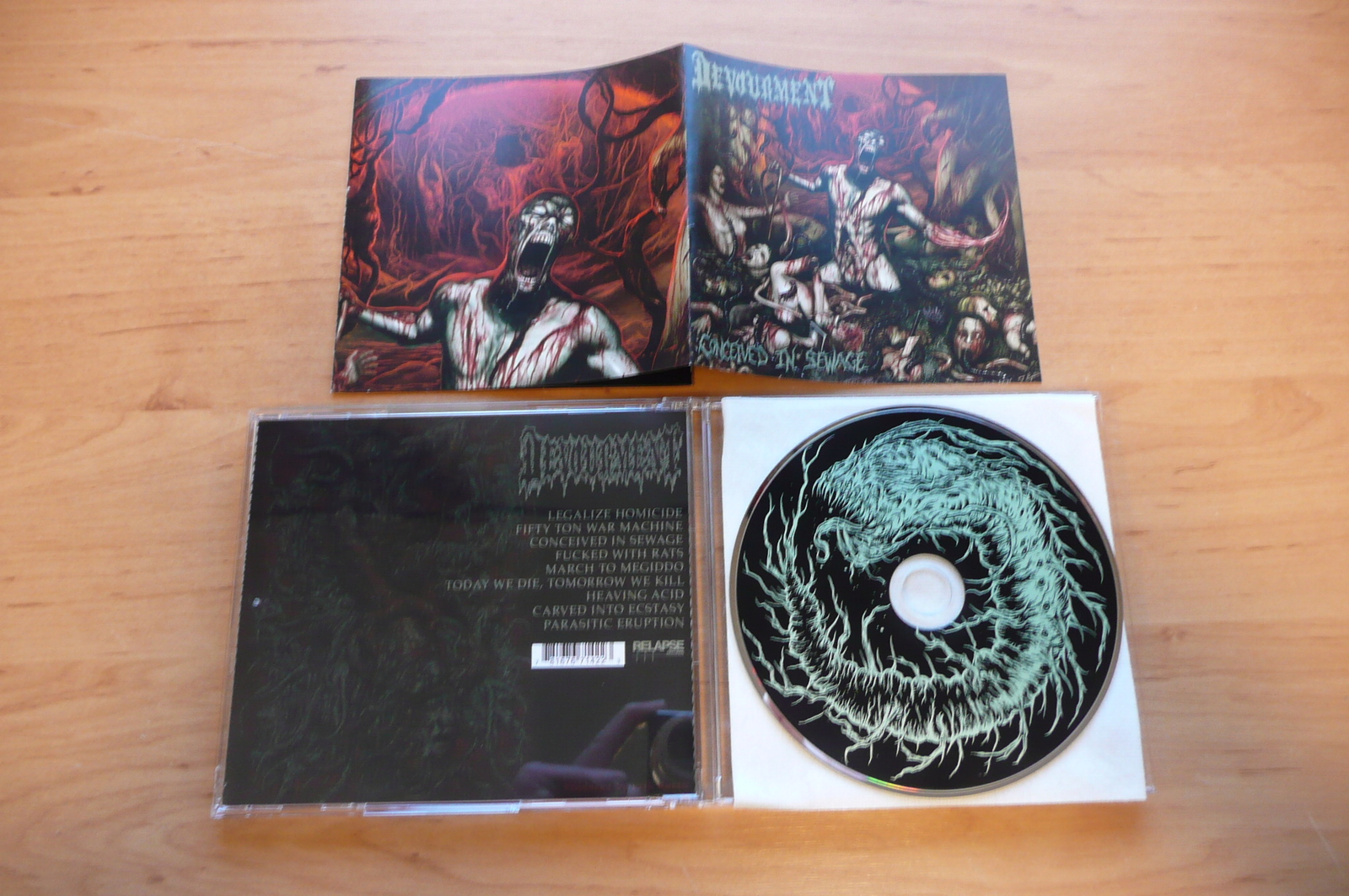 CD DEVOURMENT - CONCEIVED IN SEWAGE / RELAPSE RECORDS 2013 / DEATH