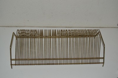 Vintage Aged MCM Golden Wire Metal 45 Records Vinyl Holder Display Stand RARE