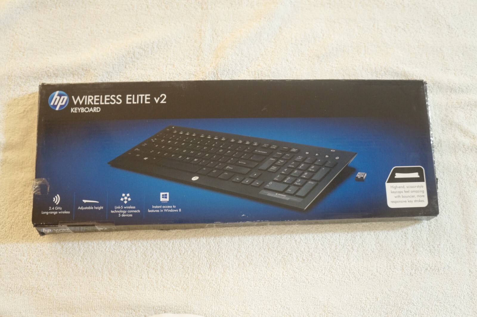 NEW HP Elite v2 Keyboard Wireless Connectivity English QB467AA OPEN
