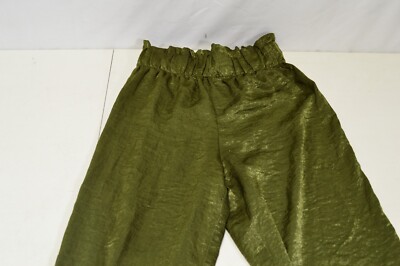NWT Priory Dark Green Shiny Wide Leg Pants Small