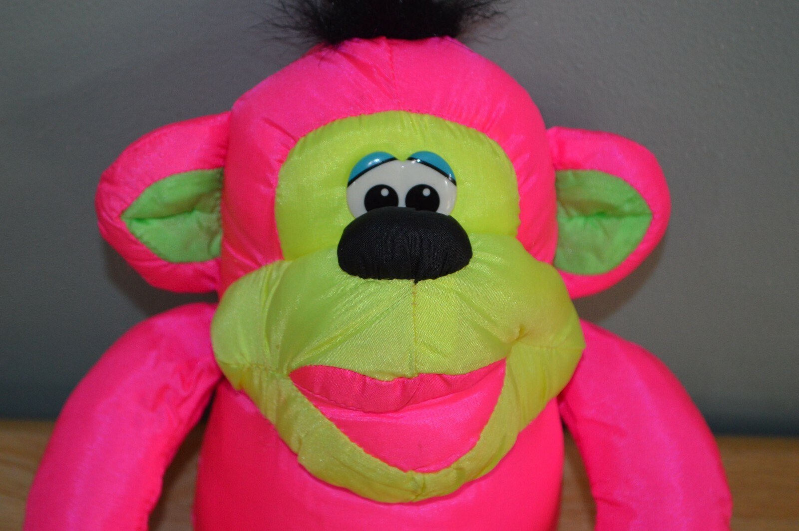 Vintage Fisher Price Puffalump Chattering Chimp Neon Pink Monkey