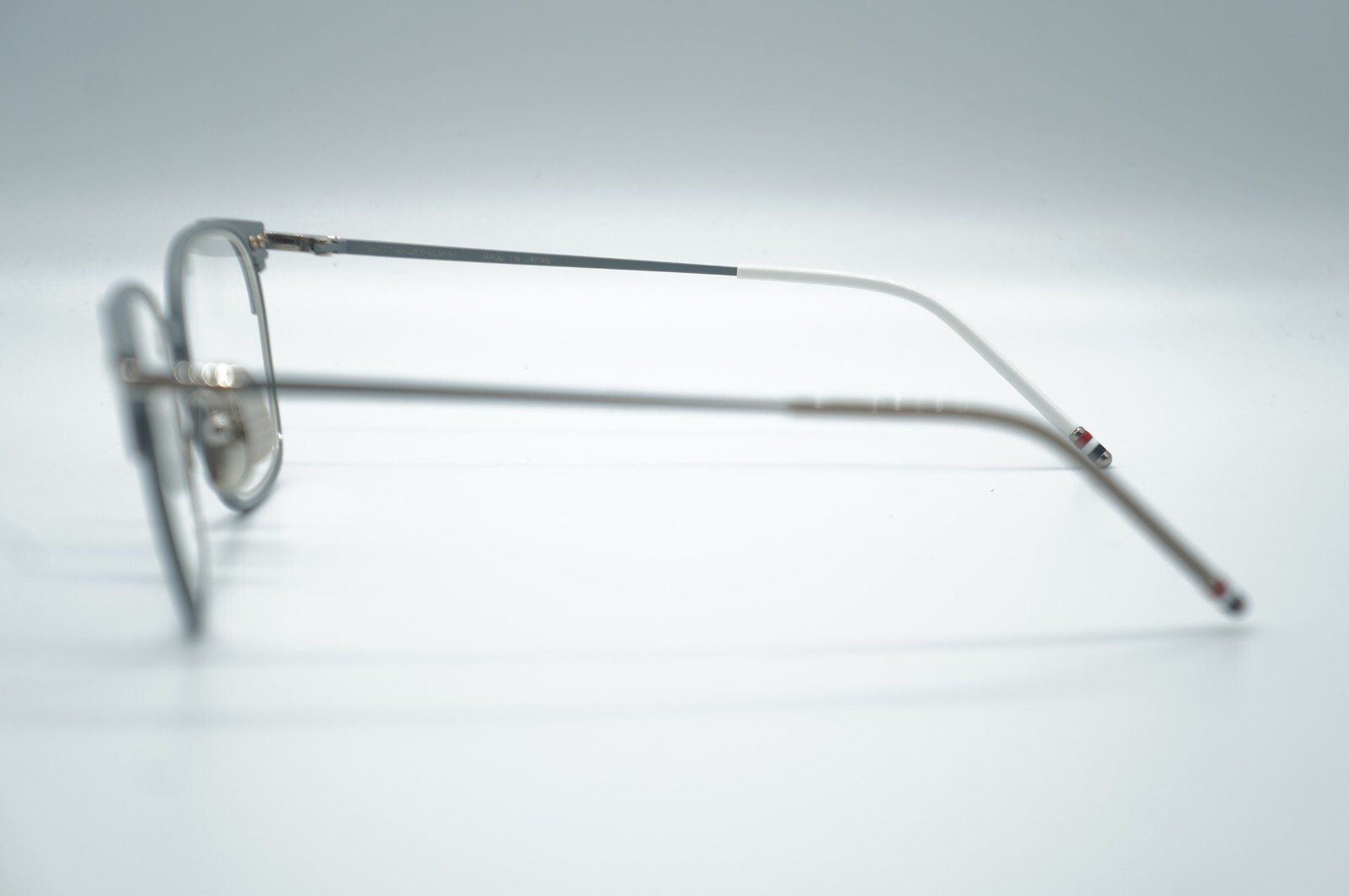 Pre-owned Thom Browne Tb-107-b-gry Slv Authentic Eyeglasses Frame Rx 51-19 In Clear