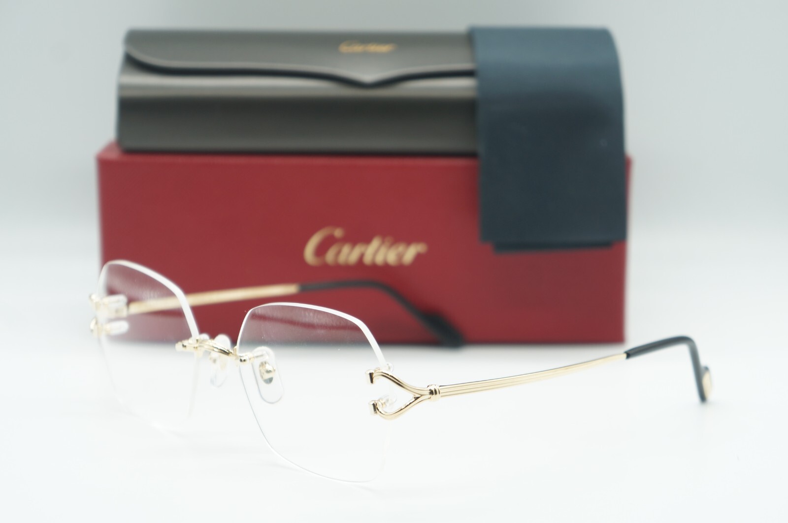 NEW CARTIER CT0564O 001 GOLD TRANSPARENT AUTHENTIC