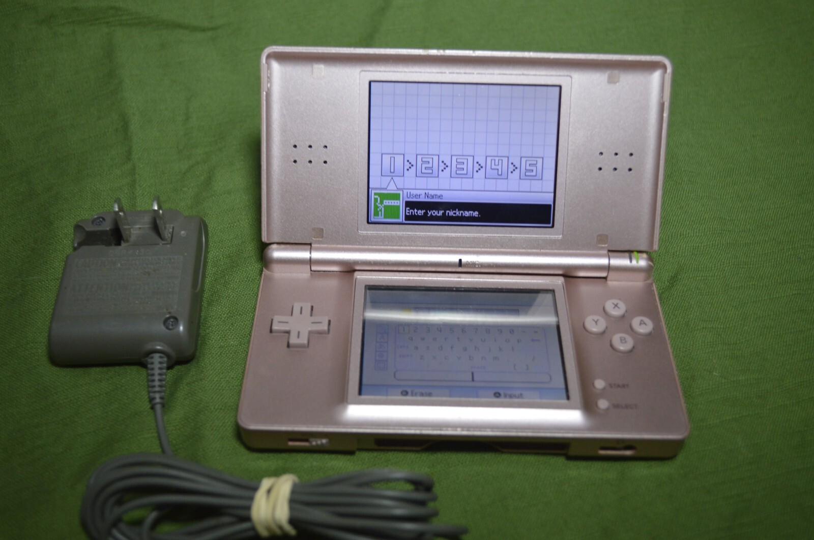Coral Pink Nintendo DS Lite Console With Charger Tested