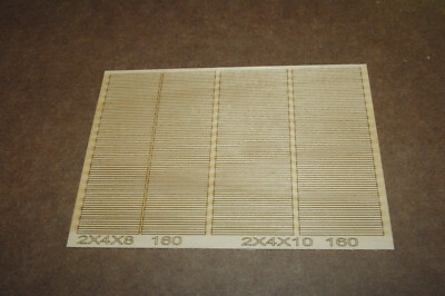 Ho scale lumber set E 2 X 4 X 8' and 2 X 4 X 10' long 160 boards ea per sheet. 