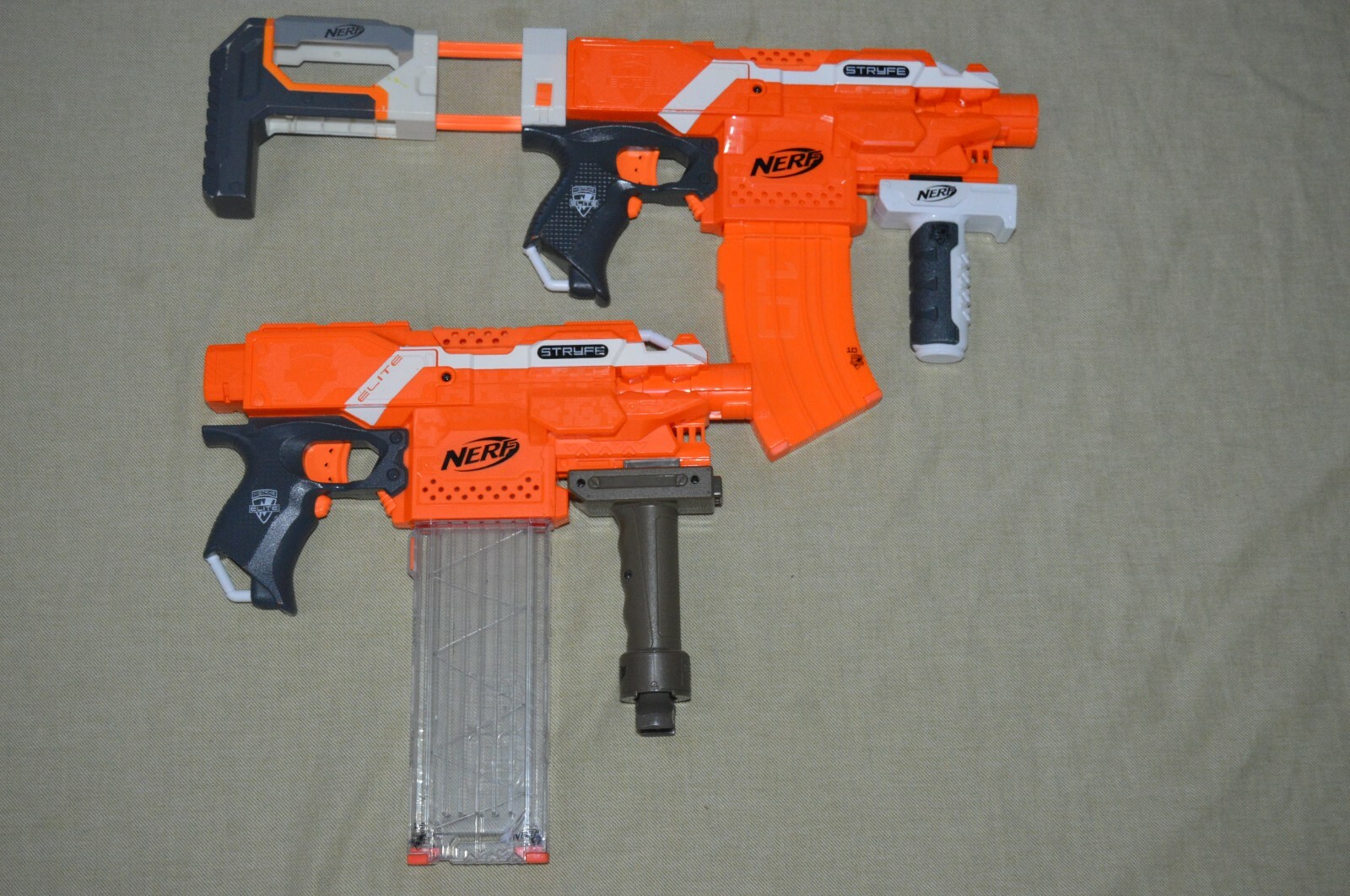 Nerf STRYFE Motorized Blaster Blue Orange White Lot of 2 As