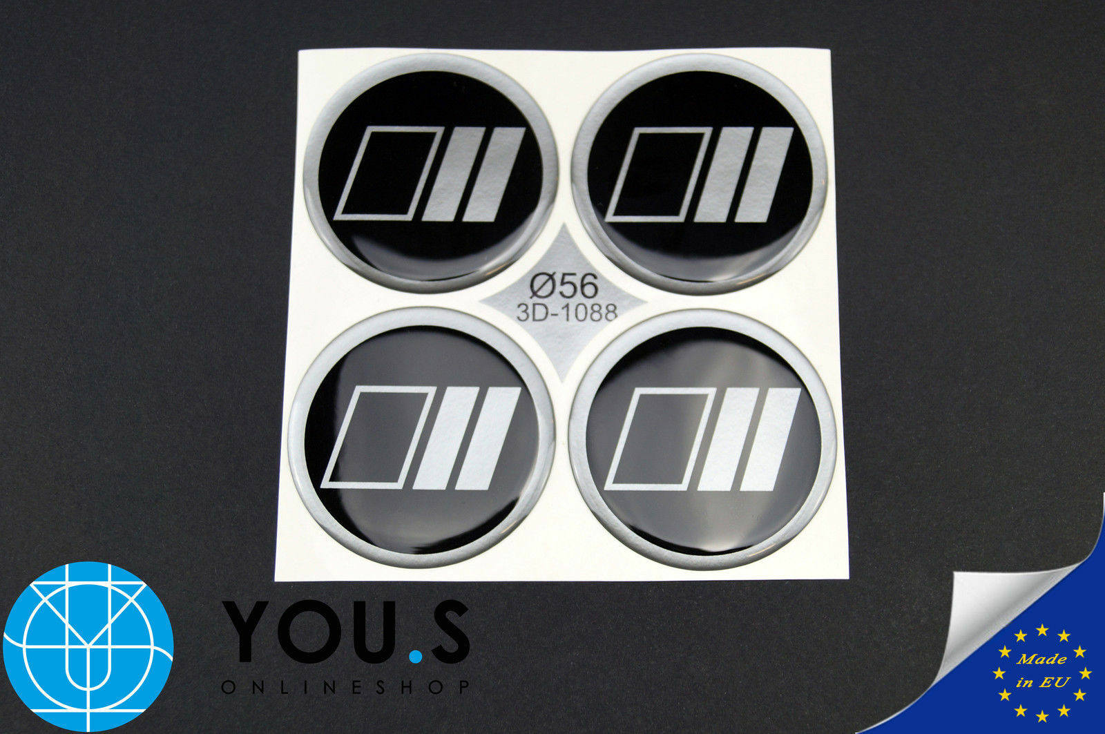 4-Pack 54mm Silicone Hub Caps With Skull Emblem – Black, Universal Fit