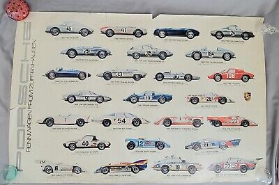 Vintage Automobile Quarterly 1977 Porsche 1953 - 1974 Poster 24x38 Ken Rush