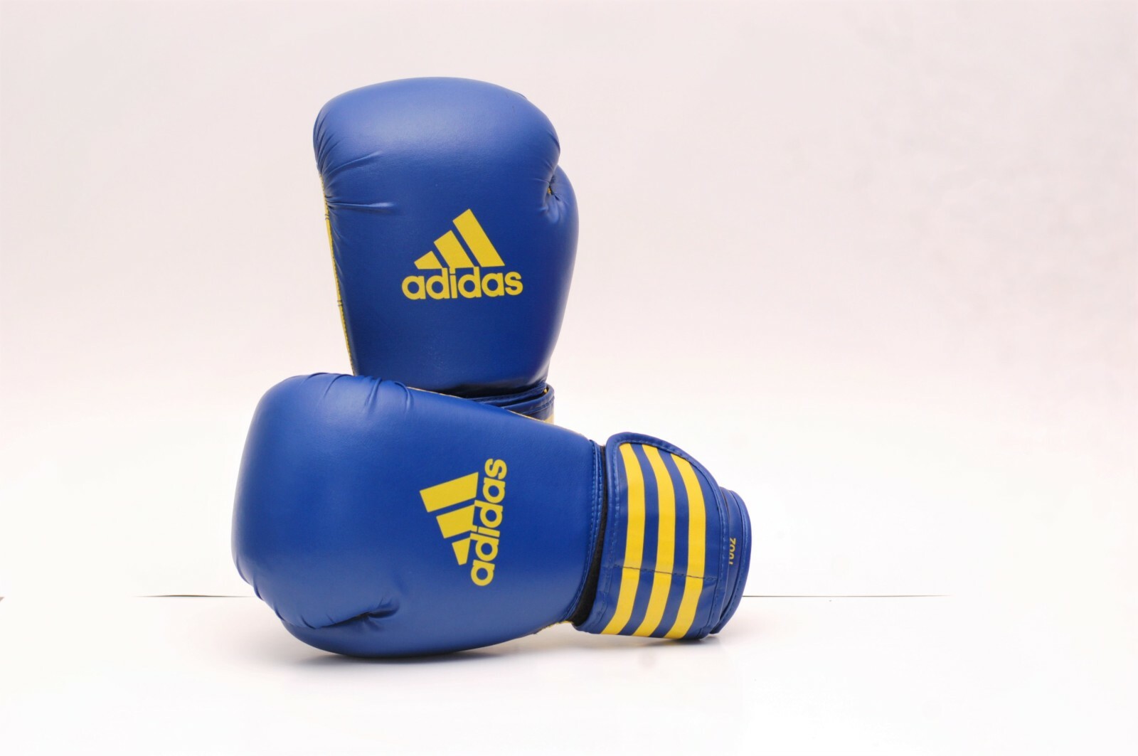 blue adidas boxing gloves