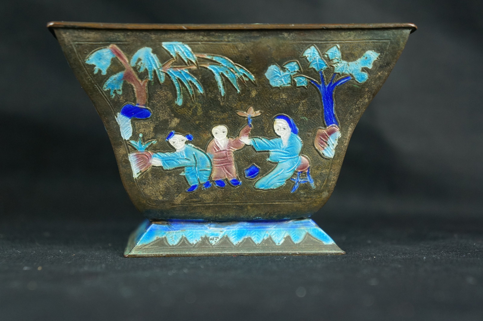 Superb Antique chinese cloisonne / enamel vase, ca. 1900 4 1/2