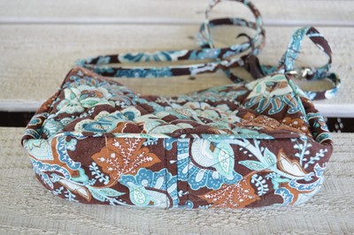 Vera Bradley Java Blue Mini Crossbody Purse Blue Brown LN