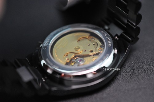 Pre-owned Citizen Automatic Black Camouflage Dial Sapphire Glass Nj0155-87e