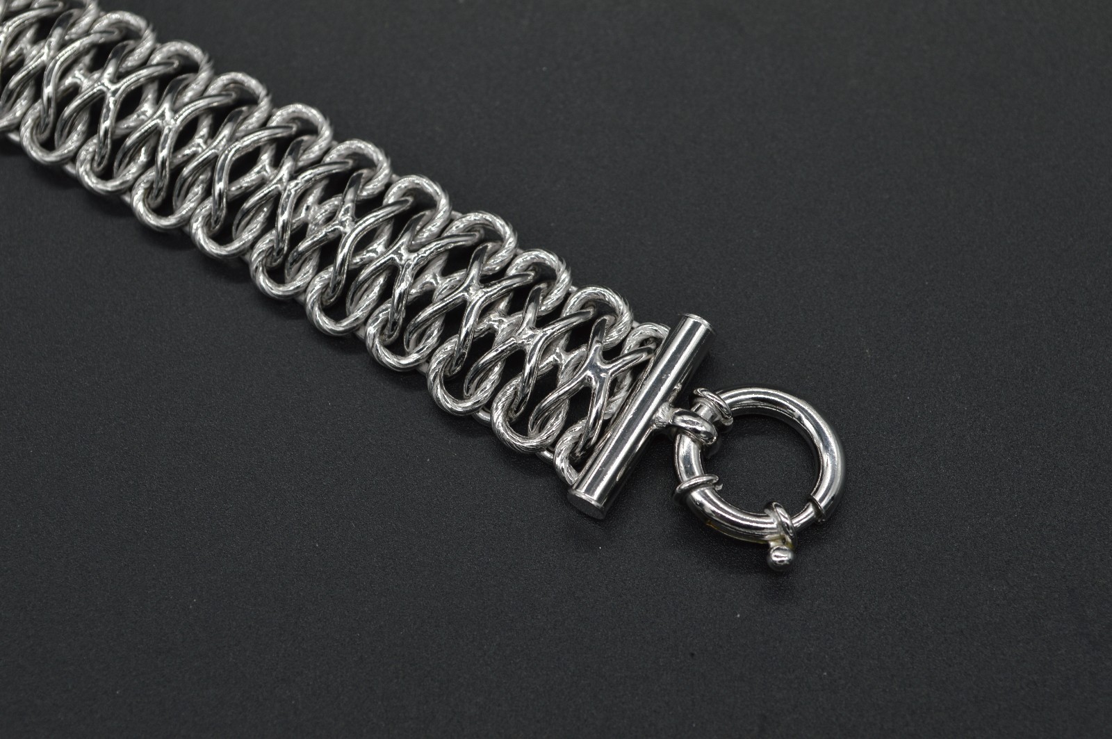 アクセサリー Vintage Italian Silver Bracelet BM26 Italian 925 Sterling Silver Multi-Chain Link Bracelet