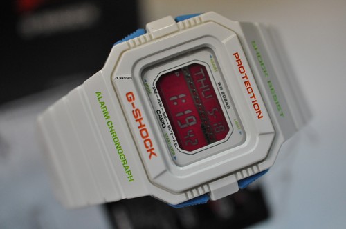 Pre-owned Casio Rare  G-shock Pink Dial Unisex Watch Gls-5500p-7 White Resin Digital