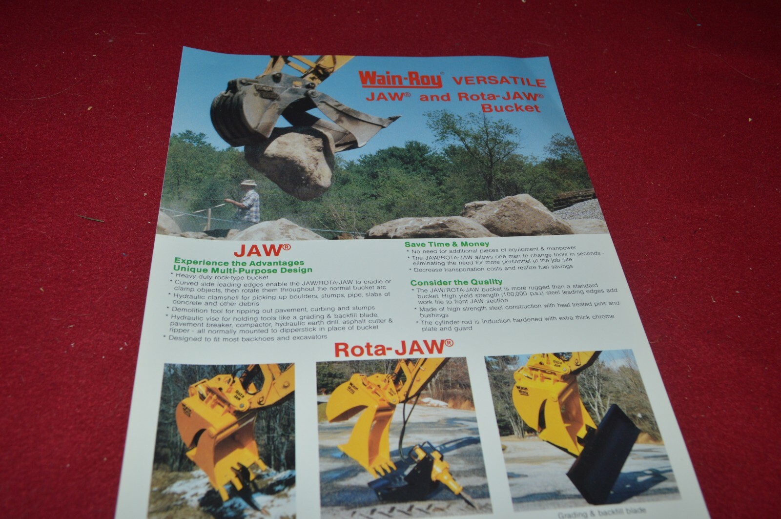 Wain Roy Versatile Jaw & Rota JAW Bucket Brochure DCPA14 | eBay