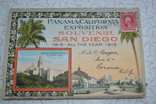 Panama California expo 1915 San Diego 20 fold with extra 7 post cards