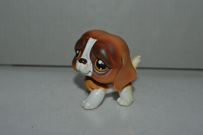 Littlest Pet Shop~#229~Saint Bernard~Puppy Dog~Brown White~Brown Eyes~Red Magnet