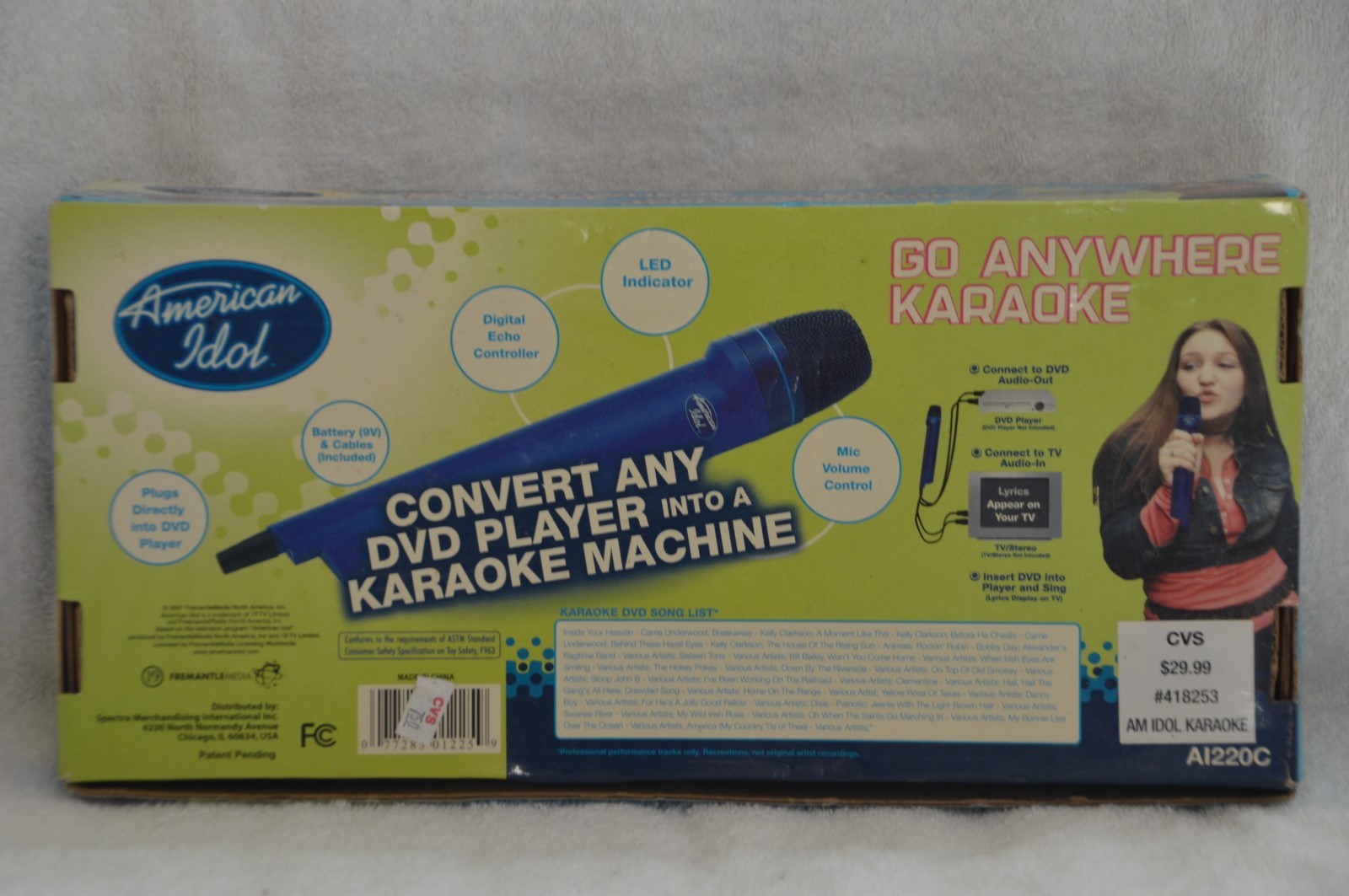 American Idol Go Anywhere Karaoke  A1220 ~ Convert DVD Player to Karaoke Machine