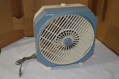 Vintage PATTON 3 Speed Box Fan w/ Adjustable Spinning Louver Front Grill CA-1284
