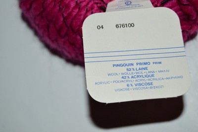 Pingouin Primo Chunky Pink & Black Yarn Made in France Wool Acrylic Blend 55 yds