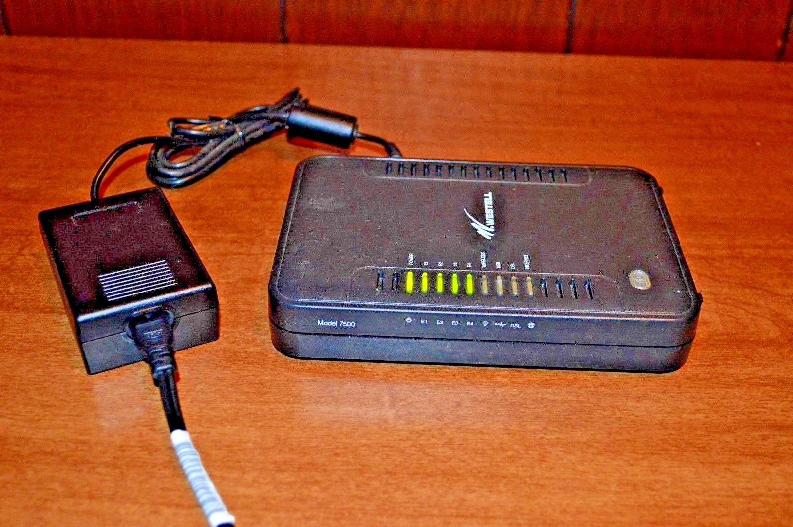 Westell Model 7500 (A90-750060-07) ADSL2+ Versalink 4-Port DSL Modem