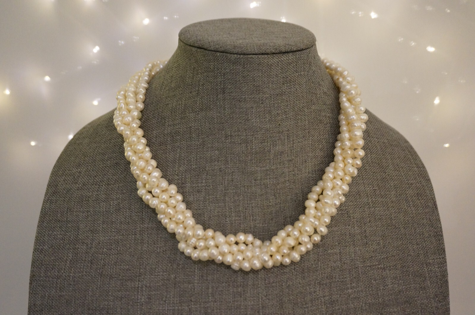 ネックレス・ペンダント STONEHENgE 14K freshwater pearl necklace PN007 Freshwater Pearls Necklace 5-Strand Twisted Elegant