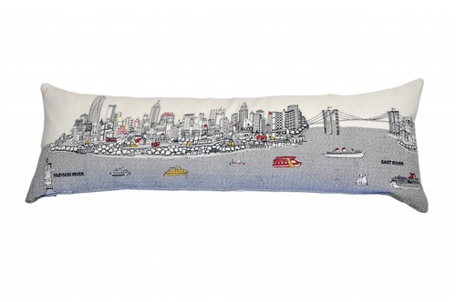 46 Белая декоративная подушка для поясницы NYC Daylight Skyline