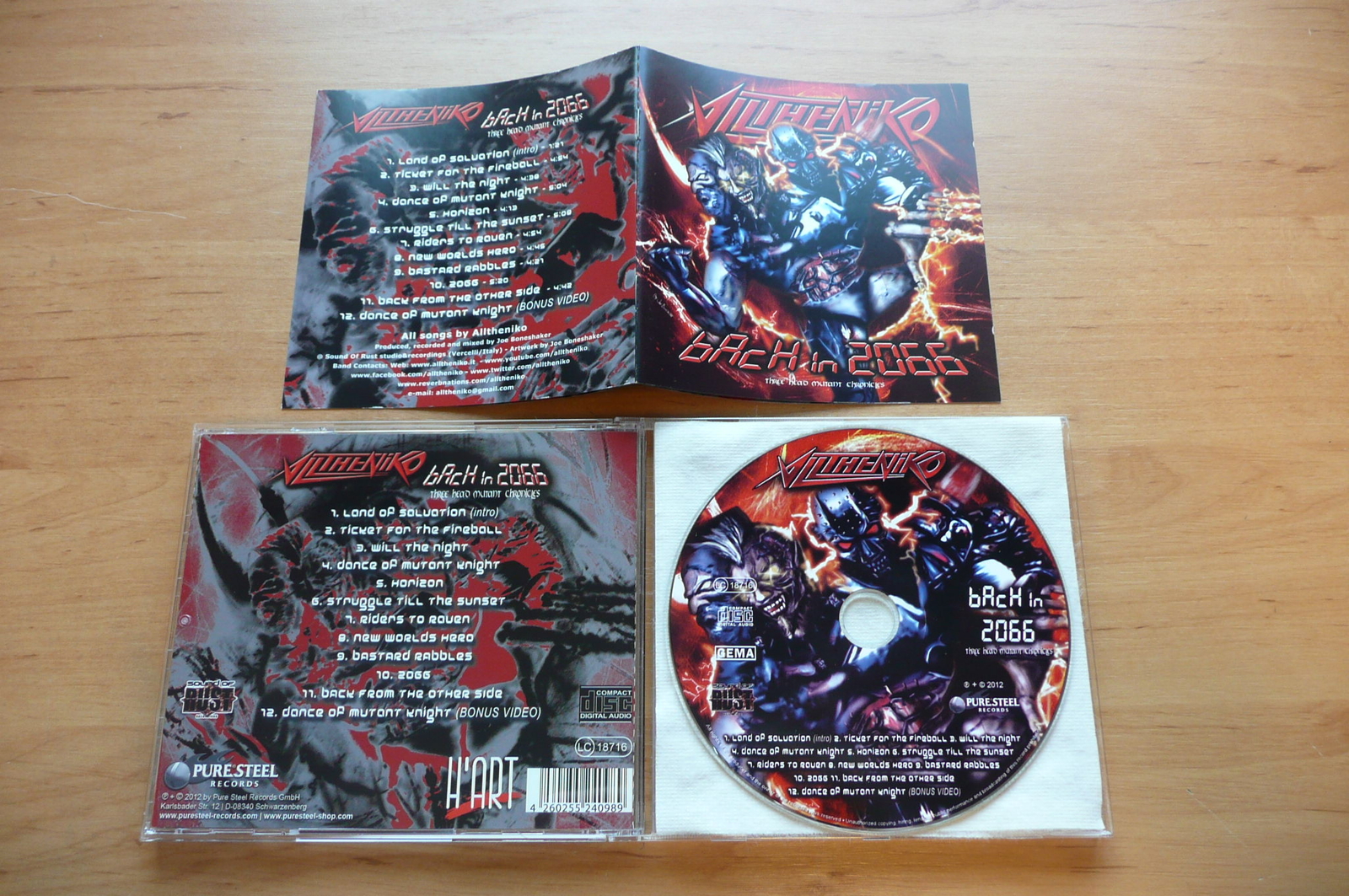 CD ALLTHENIKO - BACK IN 2066 / PURE STEEL RECORDS 2012 / HEAVY