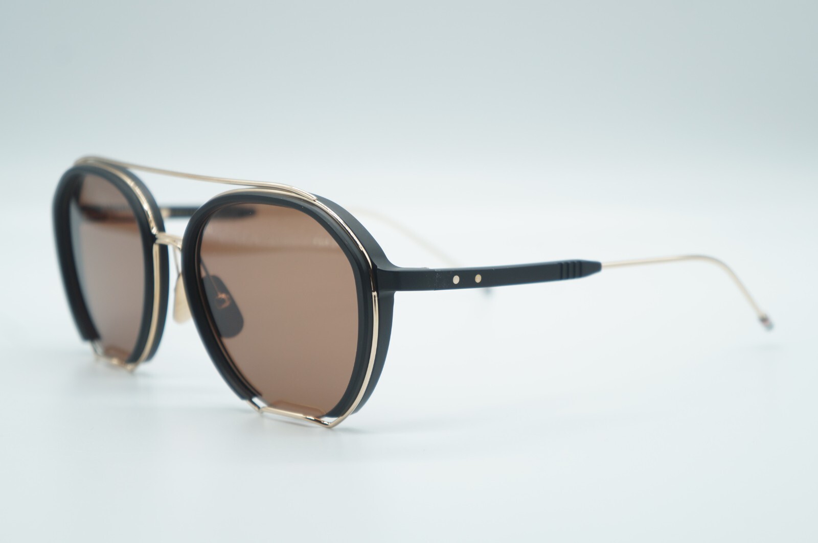 Pre-owned Thom Browne Tbs810-56-01 Blk-gld Authentic Sunglasses Frame Rx 56-18