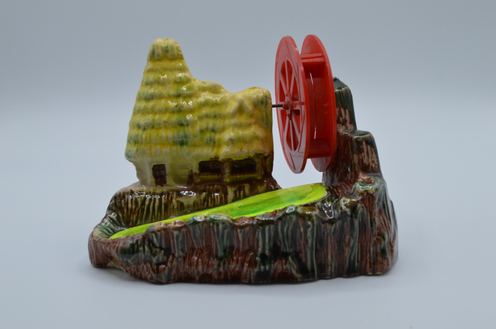Vintage Water Wheel Fish Tank Decoration Ceramic Japan