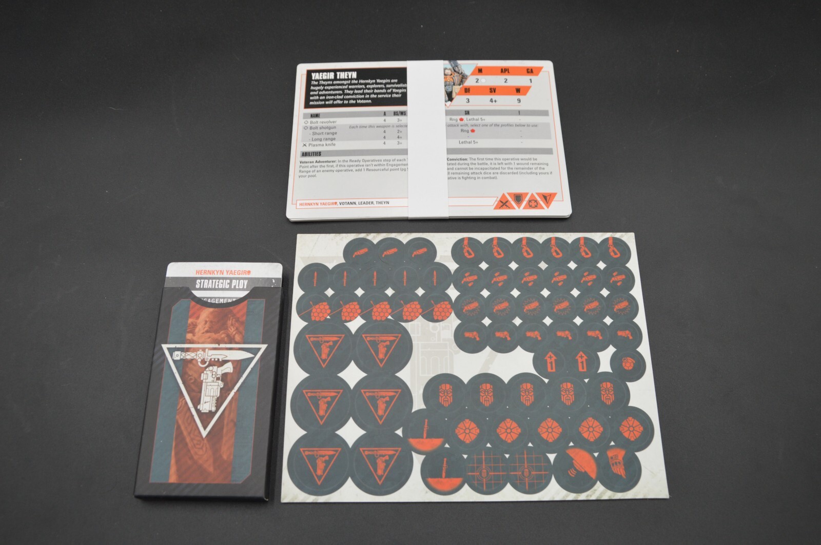 Warhammer 40k Kill Team Hernkyn Yaegir Cards, Tokens