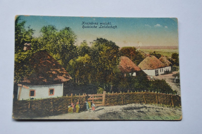 Alte Ansichtskarte Krajobraz Wiejski Russische Landschaft