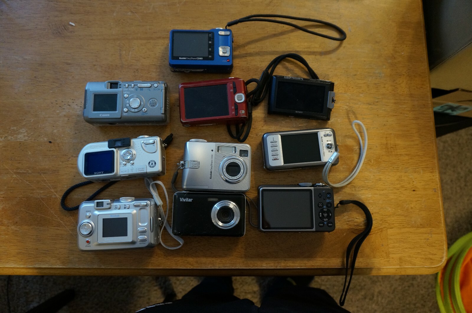 10 Sony Canon Kodak ETC Digital Cameras Untested AS IS Read Description