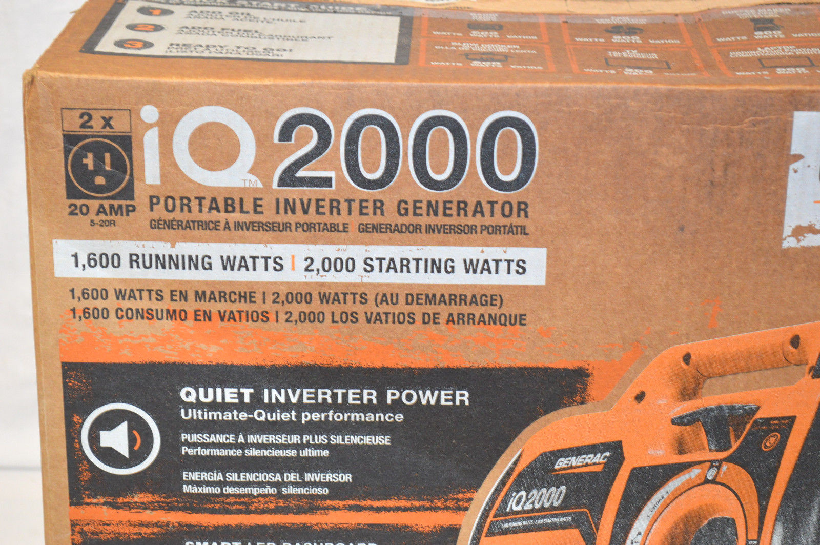 Generac IQ2000 Portable Inverter Generator - New Open Box
