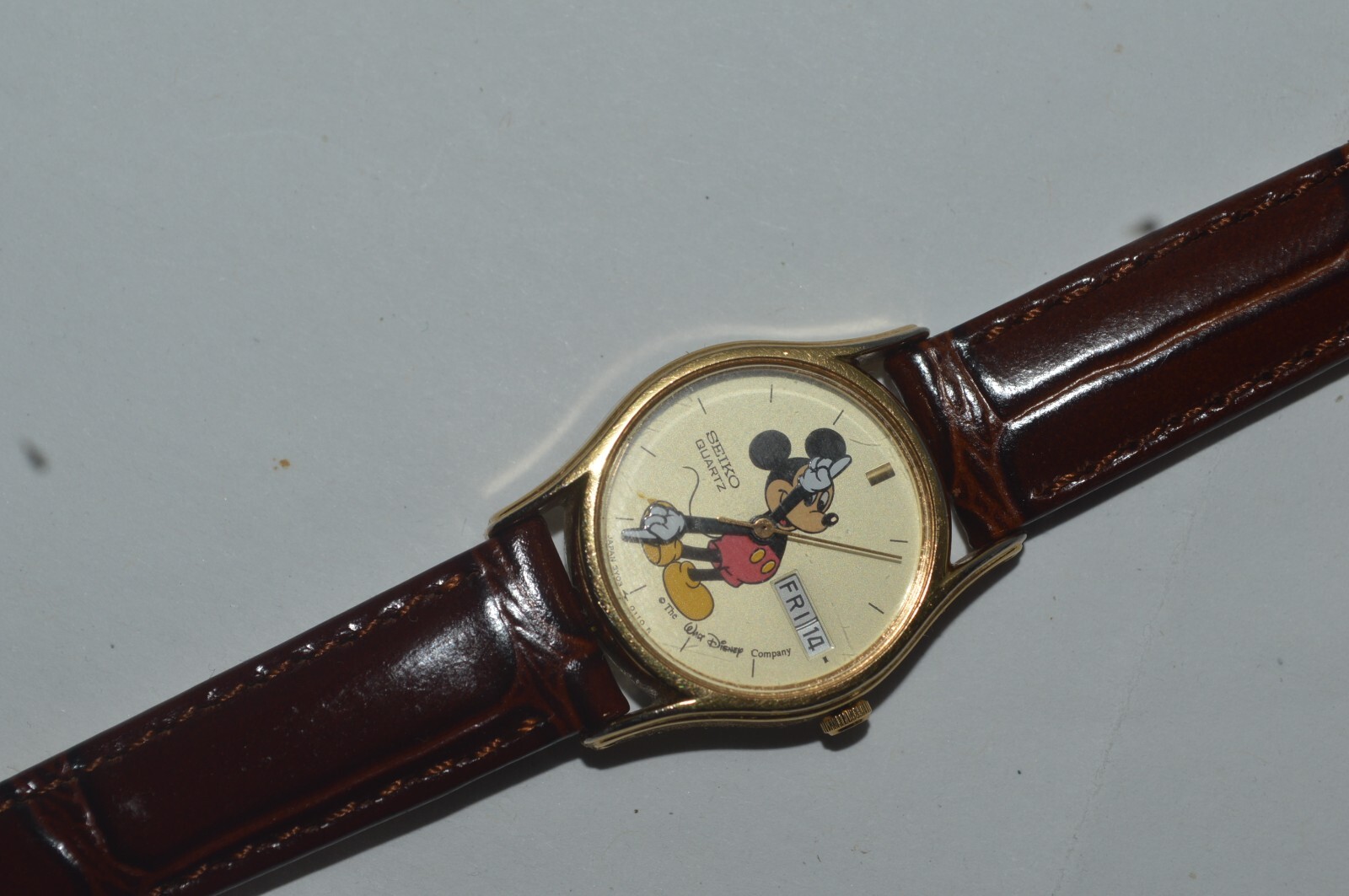 SEIKO Mickey Mouse Watch 3Y03-0049 Quartz 21.5mm Japan Circa 1986