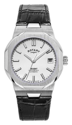 Pre-owned Rotary Sport Automatic (36mm) Silver Dial / Black Leather Strap Ls05410/02 Watch