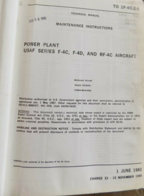 F-4 PHANTOM Power Plant Maintenance Instructions Changes Technical Order